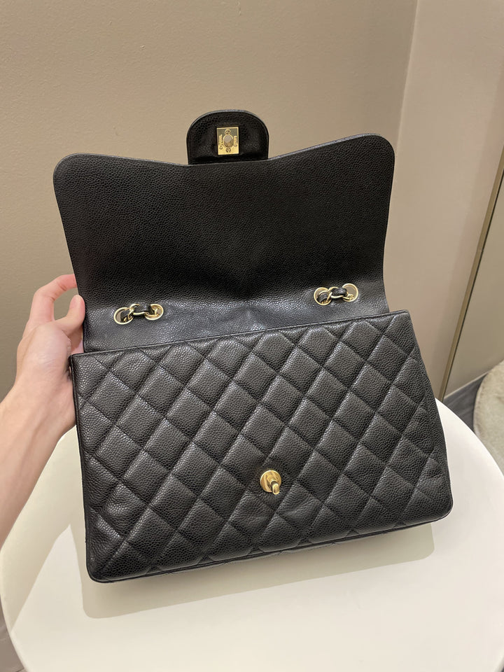 Chanel Classic Quilted Jumbo Single Flap Black Caviar