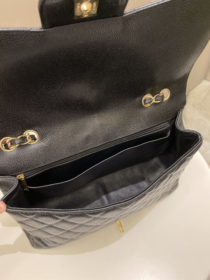 Chanel Classic Quilted Jumbo Single Flap Black Caviar