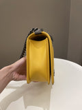 Chanel Quilted New Medium Boy Yellow Lambskin