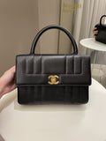 Chanel Vertical Quilted Top Handle  Black Caviar