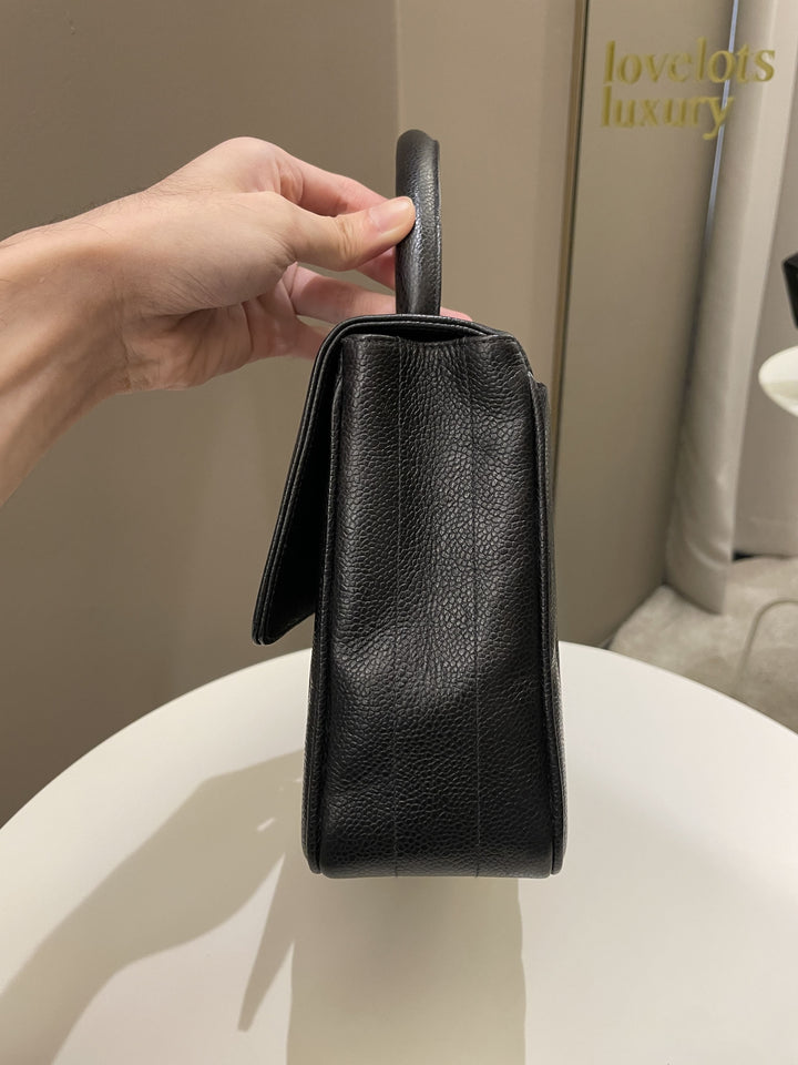 Chanel Vertical Quilted Top Handle  Black Caviar