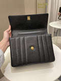 Chanel Vertical Quilted Top Handle  Black Caviar