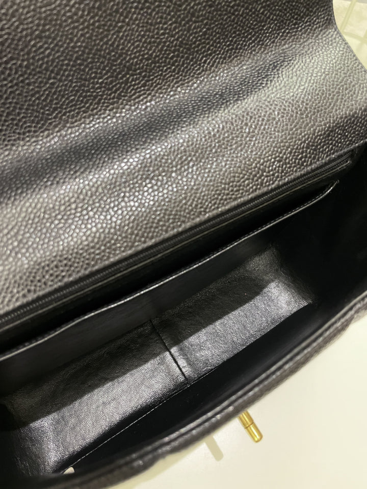 Chanel Vertical Quilted Top Handle  Black Caviar