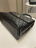 Chanel Kelly Quilted Top Handle Flap Black Caviar