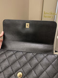Chanel Kelly Quilted Top Handle Flap Black Caviar