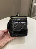 Chanel Vanity Square Top Handle Cargo Pocket Black Lambskin
