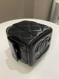 Chanel Vanity Square Top Handle Cargo Pocket Black Lambskin