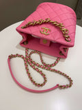Chanel 23P Drawstring Bucket Bag Pink Stiff Lambskin