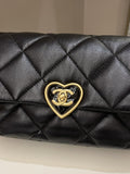 Chanel 23S Heart Flap Bag Black Lambskin