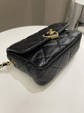 Chanel 23S Heart Flap Bag Black Lambskin
