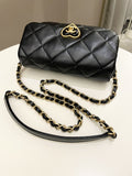 Chanel 23S Heart Flap Bag Black Lambskin