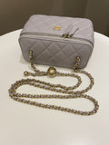 Chanel 22B Pearl Crush Vanity Rectangular Grey Lambskin