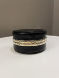 Chanel Quilted Round Evening Chain Clutch Black Lambskin