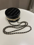 Chanel Quilted Round Evening Chain Clutch Black Lambskin
