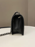 Chanel Quilted Boy Old Medium Black Calfskin