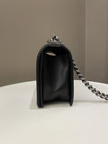 Chanel Quilted Boy Old Medium Black Calfskin