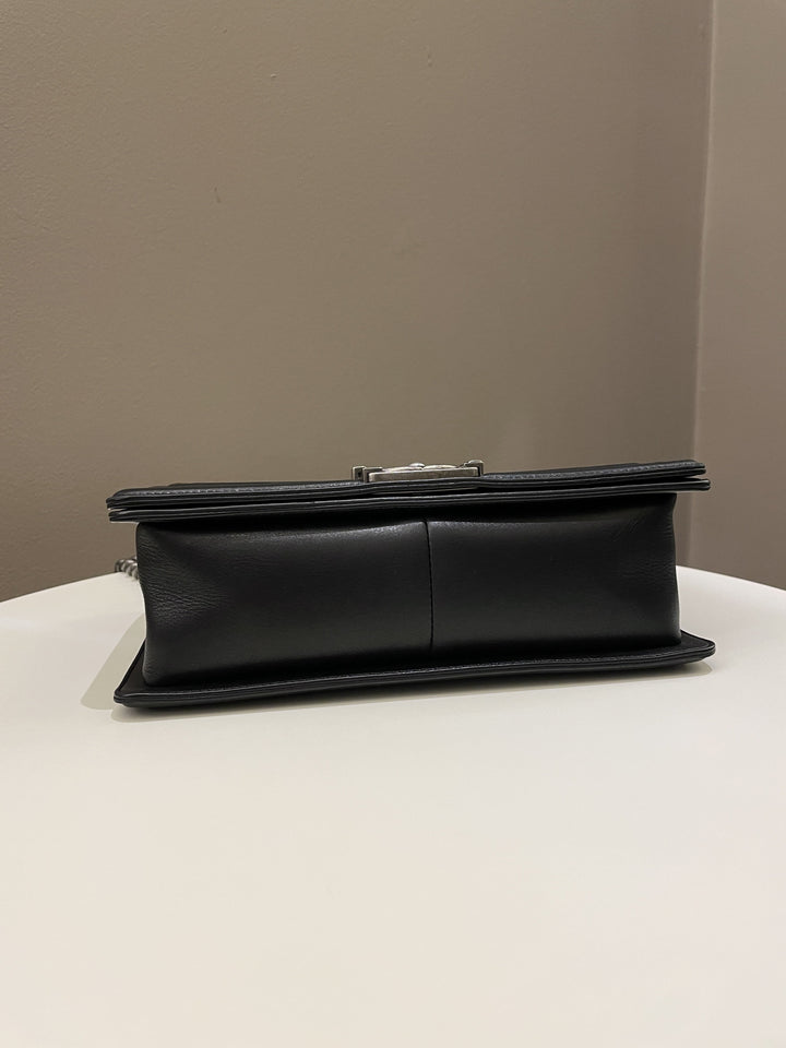 Chanel Quilted Boy Old Medium Black Calfskin