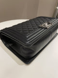 Chanel Quilted Boy Old Medium Black Calfskin