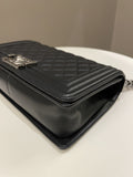 Chanel Quilted Boy Old Medium Black Calfskin