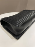 Chanel Quilted Boy Old Medium Black Calfskin