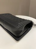 Chanel Quilted Boy Old Medium Black Calfskin