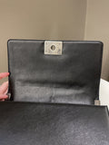 Chanel Quilted Boy Old Medium Black Calfskin