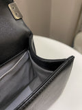 Chanel Quilted Boy Old Medium Black Calfskin