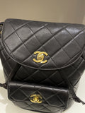 Chanel Quilted Vintage Duma Cc Backpack Black Lambskin