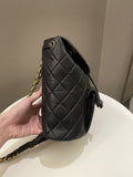 Chanel Quilted Vintage Duma Cc Backpack Black Lambskin