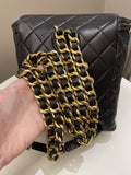 Chanel Quilted Vintage Duma Cc Backpack Black Lambskin