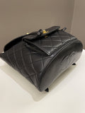 Chanel Quilted Vintage Duma Cc Backpack Black Lambskin