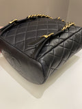 Chanel Quilted Vintage Duma Cc Backpack Black Lambskin