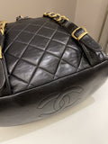 Chanel Quilted Vintage Duma Cc Backpack Black Lambskin