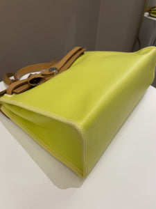 Hermes Herbag Zip 31 Lime coated canvas