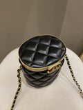 Chanel Quilted Cc Crown Box Vanity Black Lambskin
