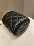 Chanel Quilted Cc Crown Box Vanity Black Lambskin