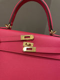 Hermes Kelly Sellier 25 Rose Extreme Epsom