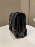 Chanel Quilted Jumbo Coco Loop Flap  Black Lambskin
