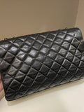 Chanel Quilted Jumbo Coco Loop Flap  Black Lambskin