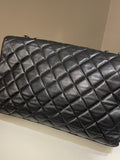 Chanel Quilted Jumbo Coco Loop Flap  Black Lambskin