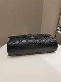 Chanel Quilted Jumbo Coco Loop Flap  Black Lambskin