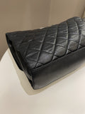 Chanel Quilted Jumbo Coco Loop Flap  Black Lambskin