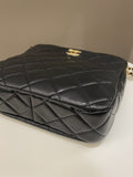 Chanel 22A Twist Your Button Hobo Bag Black Caviar