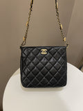 Chanel 22A Twist Your Button Hobo Bag Black Caviar