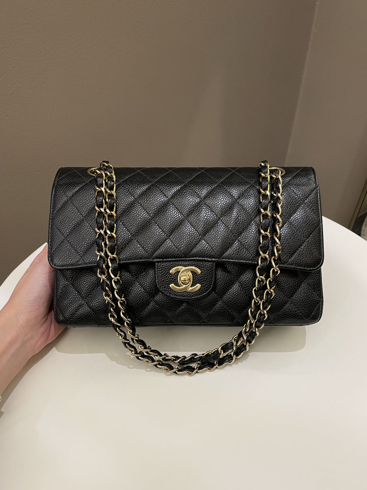 Chanel Vintage Classic Quilted Medium Double Flap Black