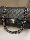 Chanel Vintage Classic Quilted Medium Double Flap Black
