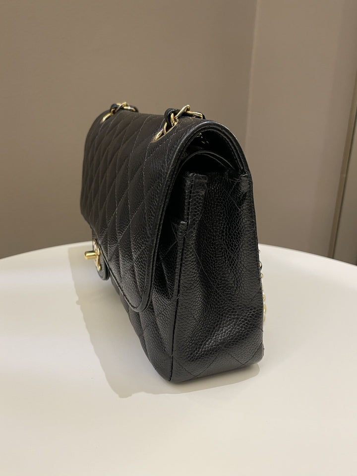 Chanel Vintage Classic Quilted Medium Double Flap Black