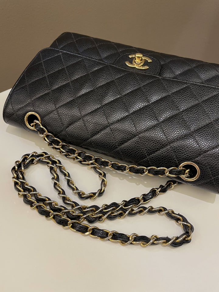 Chanel Vintage Classic Quilted Medium Double Flap Black