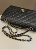 Chanel Vintage Classic Quilted Medium Double Flap Black