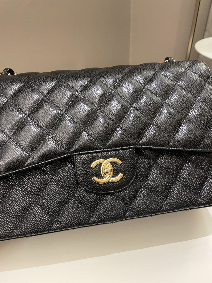 Chanel Classic Jumbo Double Flap Black Caviar